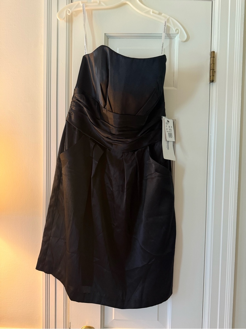 Strapless Black Satin Cocktail Dress NWT